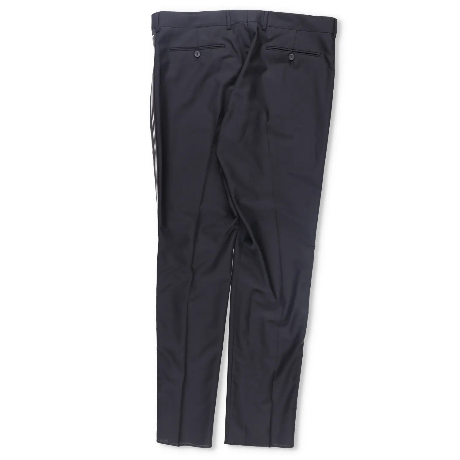 VALENTINO Mens Chino Trousers Black Wool Blend White Striped Size 54 RRP 385 — View 8