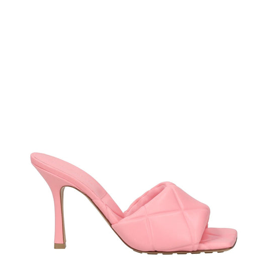 BOTTEGA VENETA Womens Quilted Stiletto Mules Pink Leather Slip On UK 6.5 RRP1150