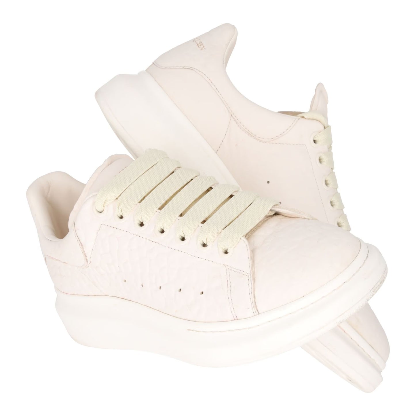 ALEXANDER MCQUEEN Mens Chunky Grain Sneaker Leather White Low Top EU 42 RRP 595 — View 8