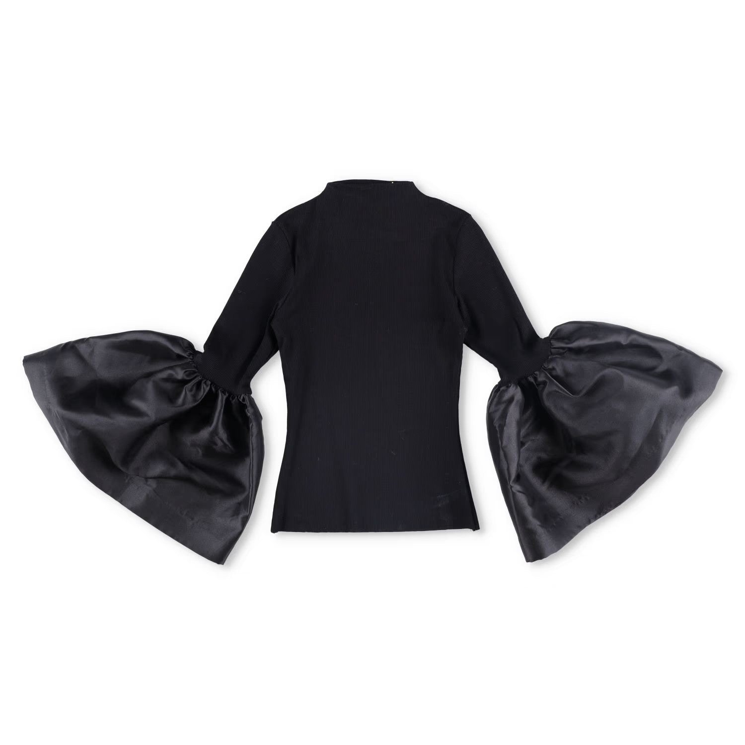 Marques'Almeida Womens Turtleneck Blouse Mikado Puff Longsleeve Black XS RRP 255