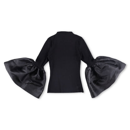 Marques'Almeida Womens Turtleneck Blouse Mikado Puff Longsleeve Black XS RRP 255