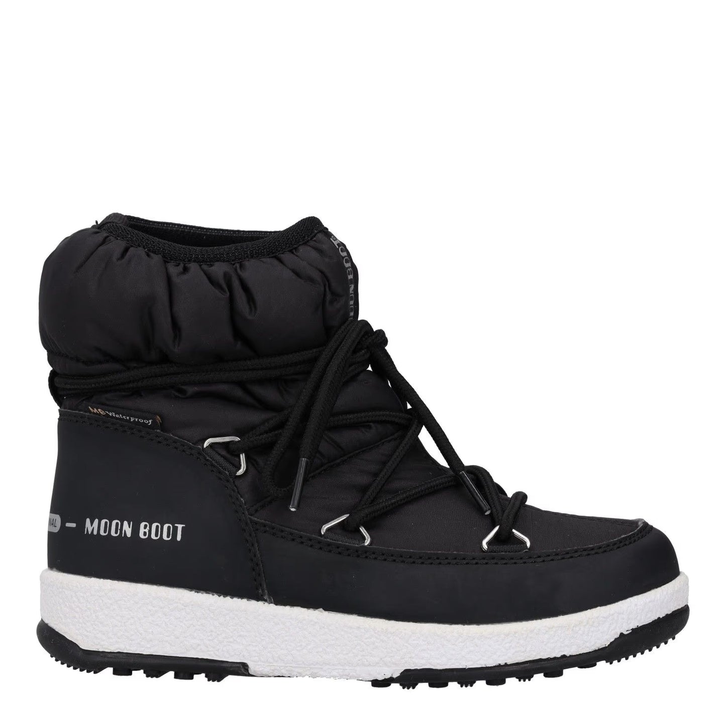 MOONBOOT Girls Snow Boots Black White Synthetic Lace Up UK 12.5 RRP 150