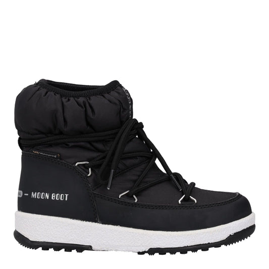 MOONBOOT Girls Snow Boots Black White Synthetic Lace Up UK 12.5 RRP 150