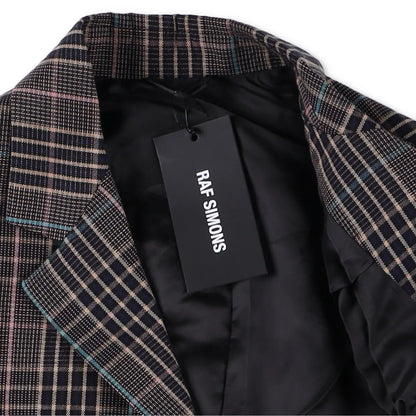 RAF SIMONS Mens Plaid Cotton Blend Jacket Multicoloured Casual RRP 750 — View 9