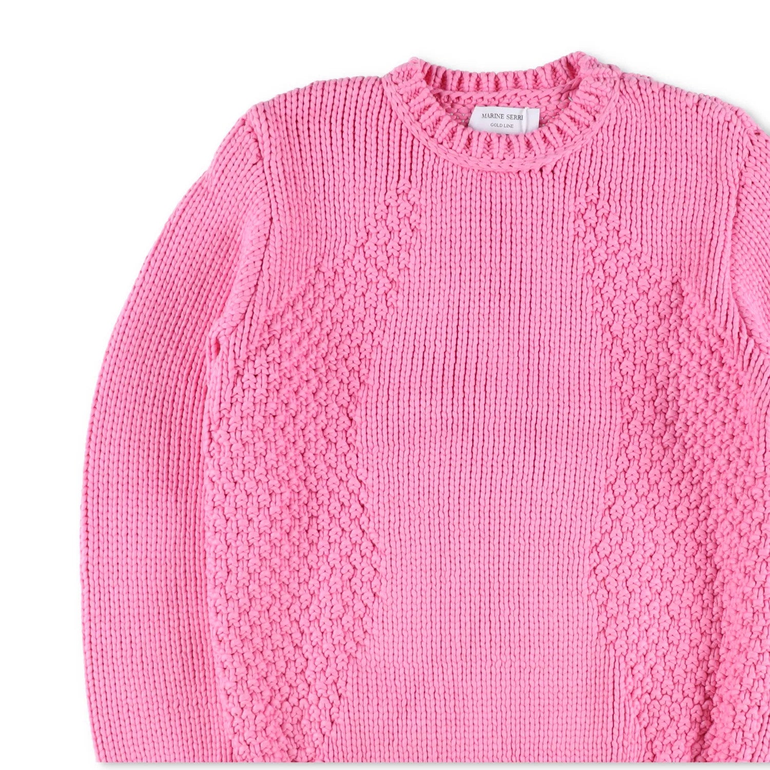 MARINE SERRE Womens Jumper Chunky Knit Crewneck Pullover Pink Size XS RRP 1120 — View 3