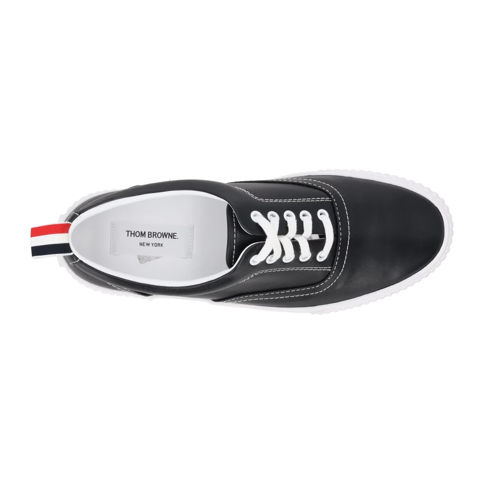 THOM BROWNE Mens Heritage Trainer Rubber Sole Vitello Calf Leather UK10 RRP 630 — View 7