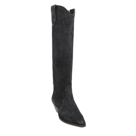 ISABEL MARANT Womens Denvee 40 Cowboy Boots Black Leather Mid Heel EU 35 RRP795 — View 2