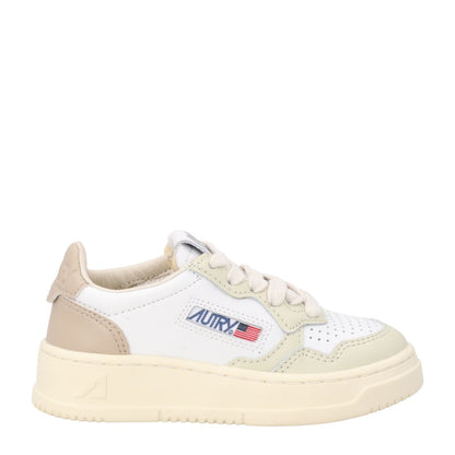 AUTRY Unisex Kids Medalist Trainers Leather Low Top Cream EU 32 RRP 165