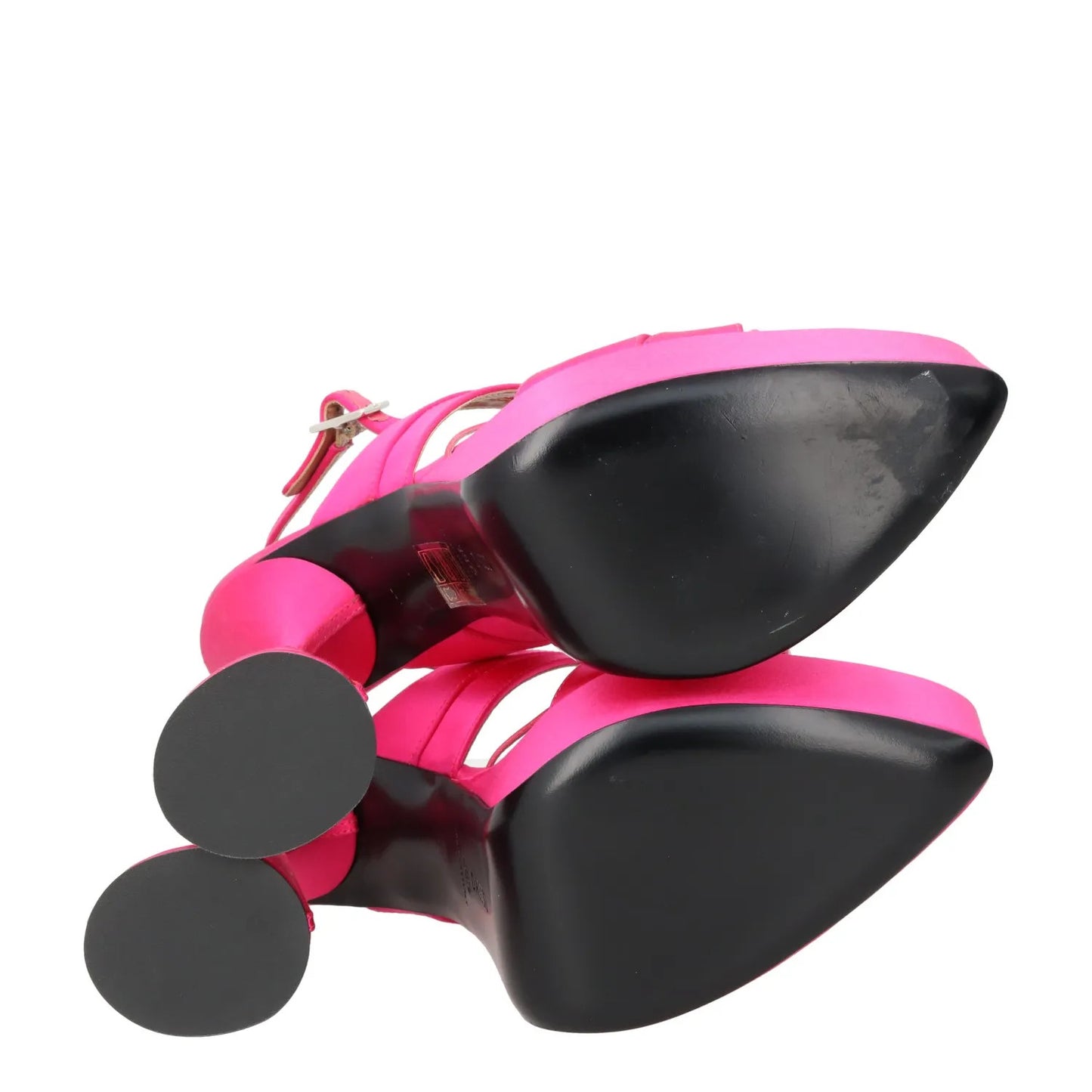 DACCORI Womens Strappy Platform Slingback Sandal Satin Pink EU 38.5 RRP 795 — View 8
