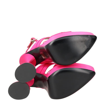 DACCORI Womens Strappy Platform Slingback Sandal Satin Pink EU 38.5 RRP 795 — View 8