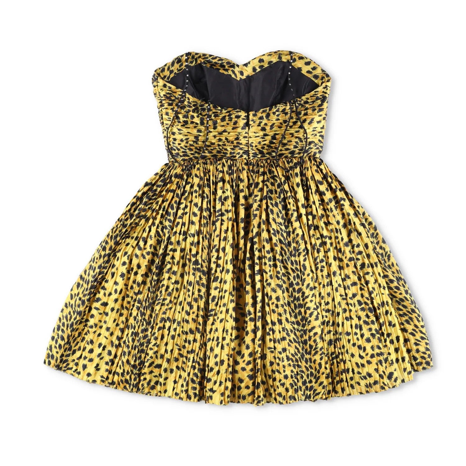 SAINT LAURENT Womens Tank Dress Yellow Animal Print Sleeveless Size 38 RRP 900 — View 5