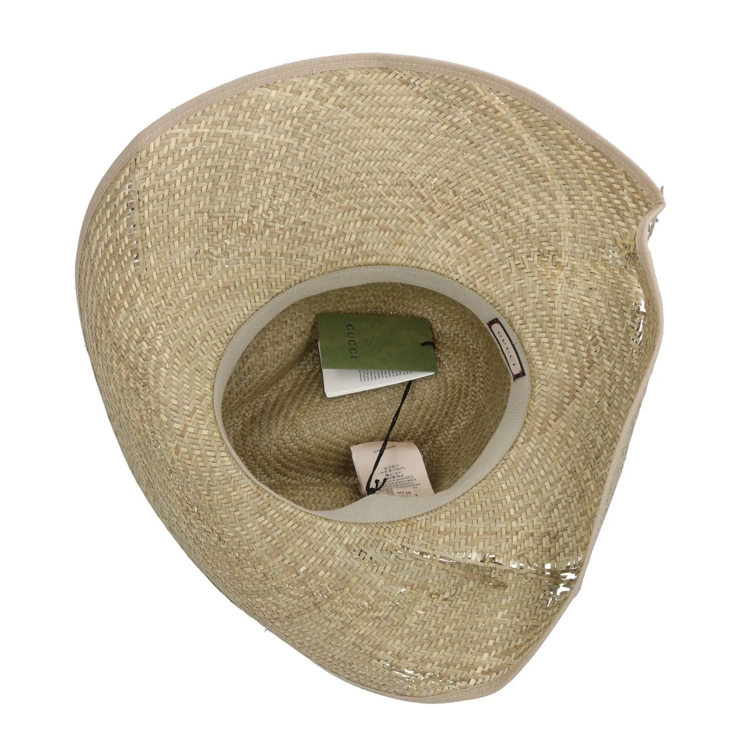 GUCCI Womens Straw Mora Hat Neutrals Fedoras Cotton Blend Size M RRP 435 — View 8