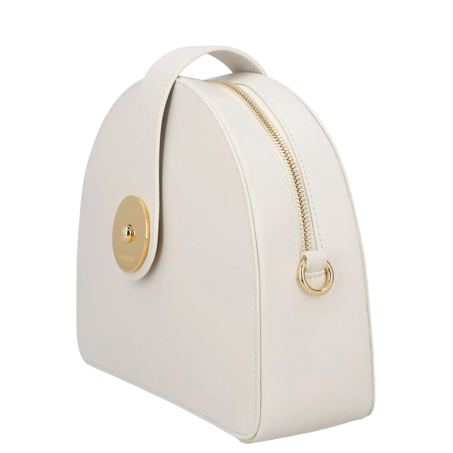 COMPLET Womens Midge Crossbody Bag Leather White Snap Closure Zip Size M RRP 500 — View 2