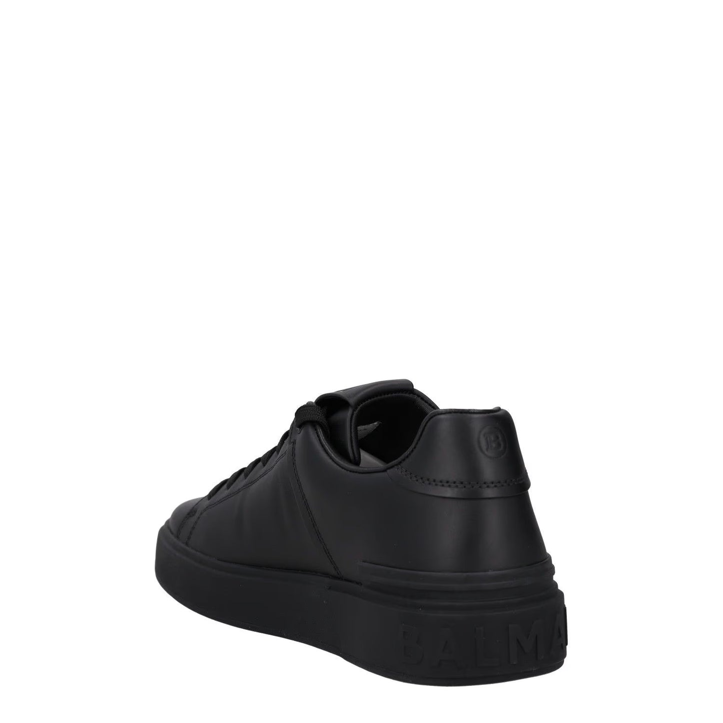 BALMAIN Mens Black Leather Trainers Low Top Lace Up Sneakers UK 9 RRP 450 — View 5