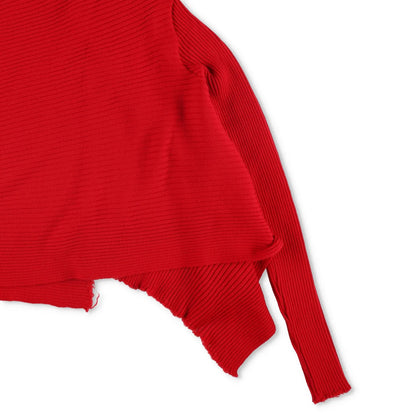 Marques'Almeida Womens Merino Wool Knitted Draped Jumper Red Asymmetric L RRP335 — View 5