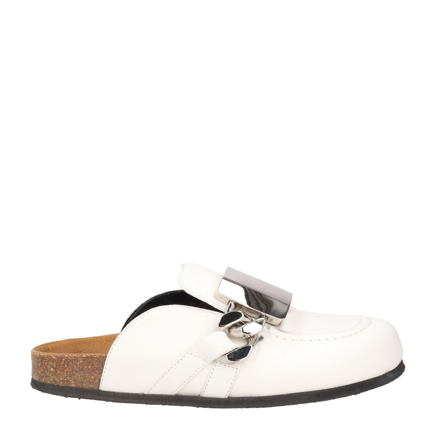 J.W. ANDERSON Womens Anderson Gourmet Loafer Tag Chain Leather White UK4 RRP 495