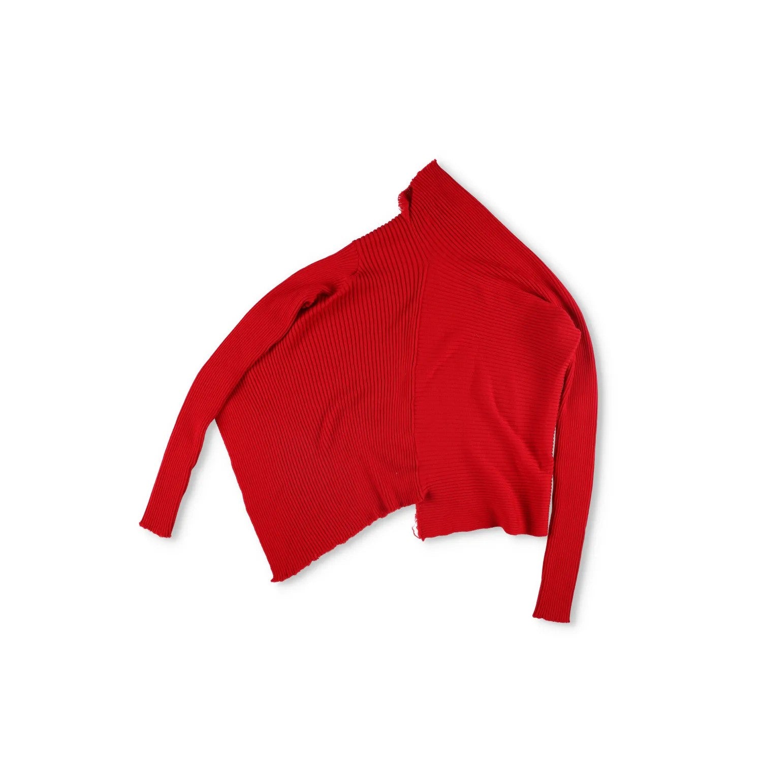 Marques'Almeida Womens Merino Wool Knitted Draped Jumper Red Asymmetric L RRP335 — View 8