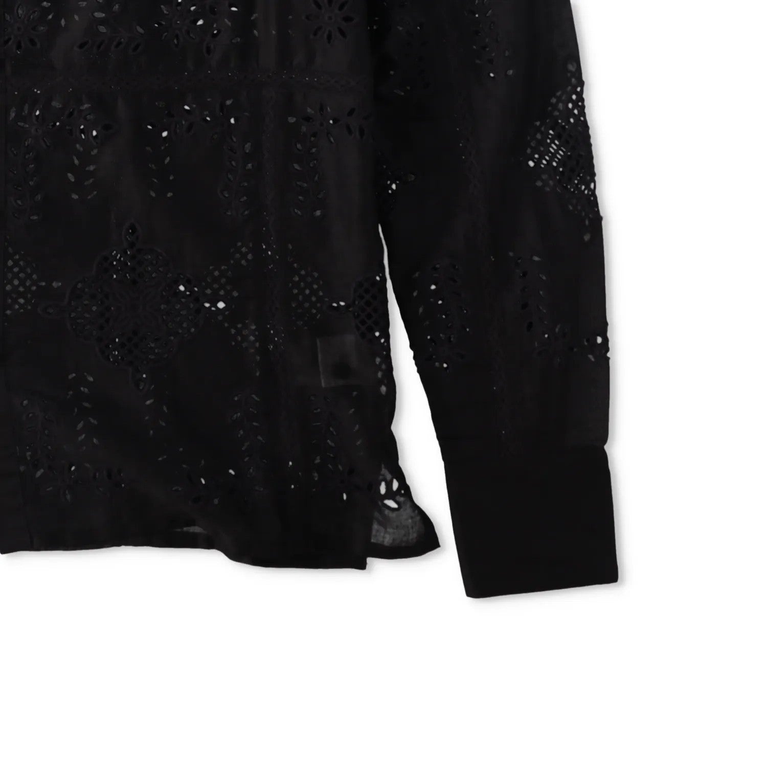 73 LONDON Mens Cut Work Broderie Long Sleeve Shirt Button-Up Black 42 RRP 443.9 — View 6