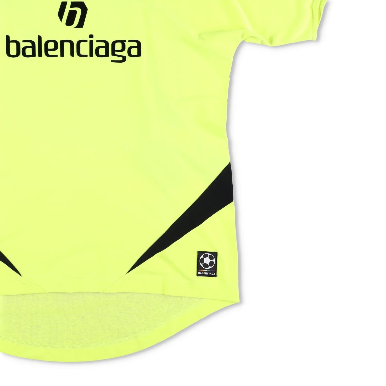 BALENCIAGA Mens Football Shirt Yellow Cotton T-Shirt Logo Crew Neck XS RRP950 — View 4