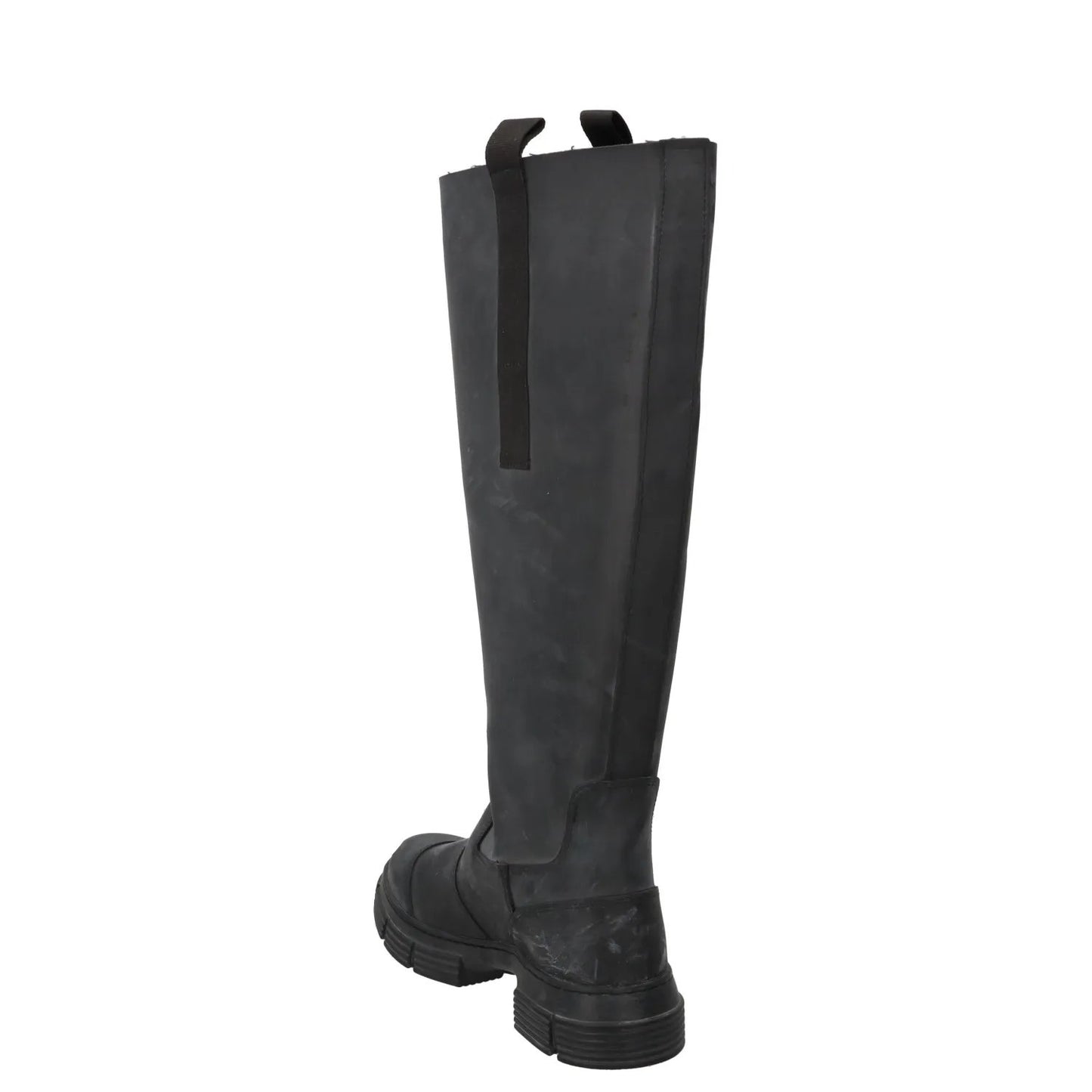 GANNI Womens Round Toe Knee High Boots Leather Rubber Toecap Black UK 5 RRP 445 — View 5