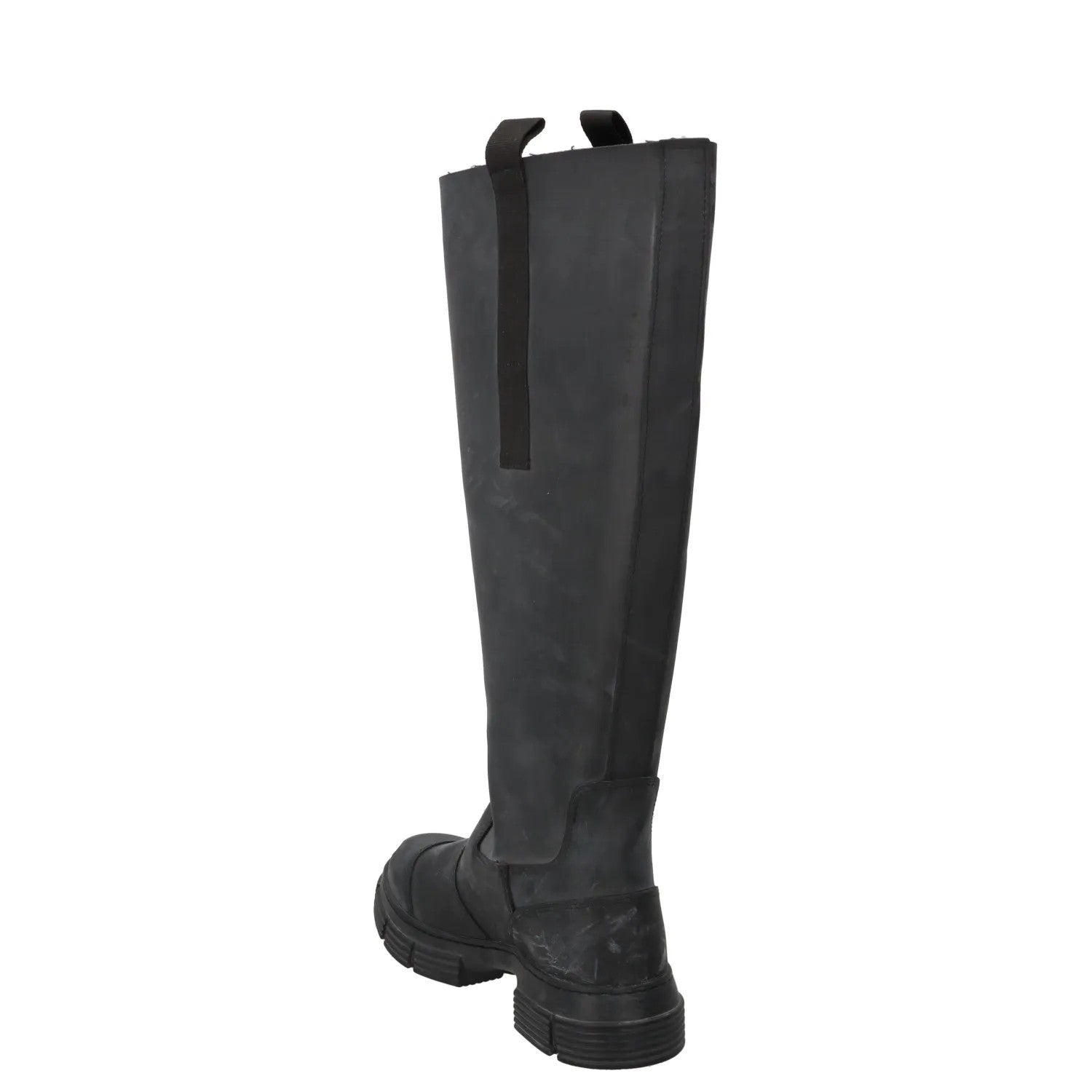 GANNI Womens Round Toe Knee High Boots Leather Rubber Toecap Black UK 5 RRP 445 — View 5