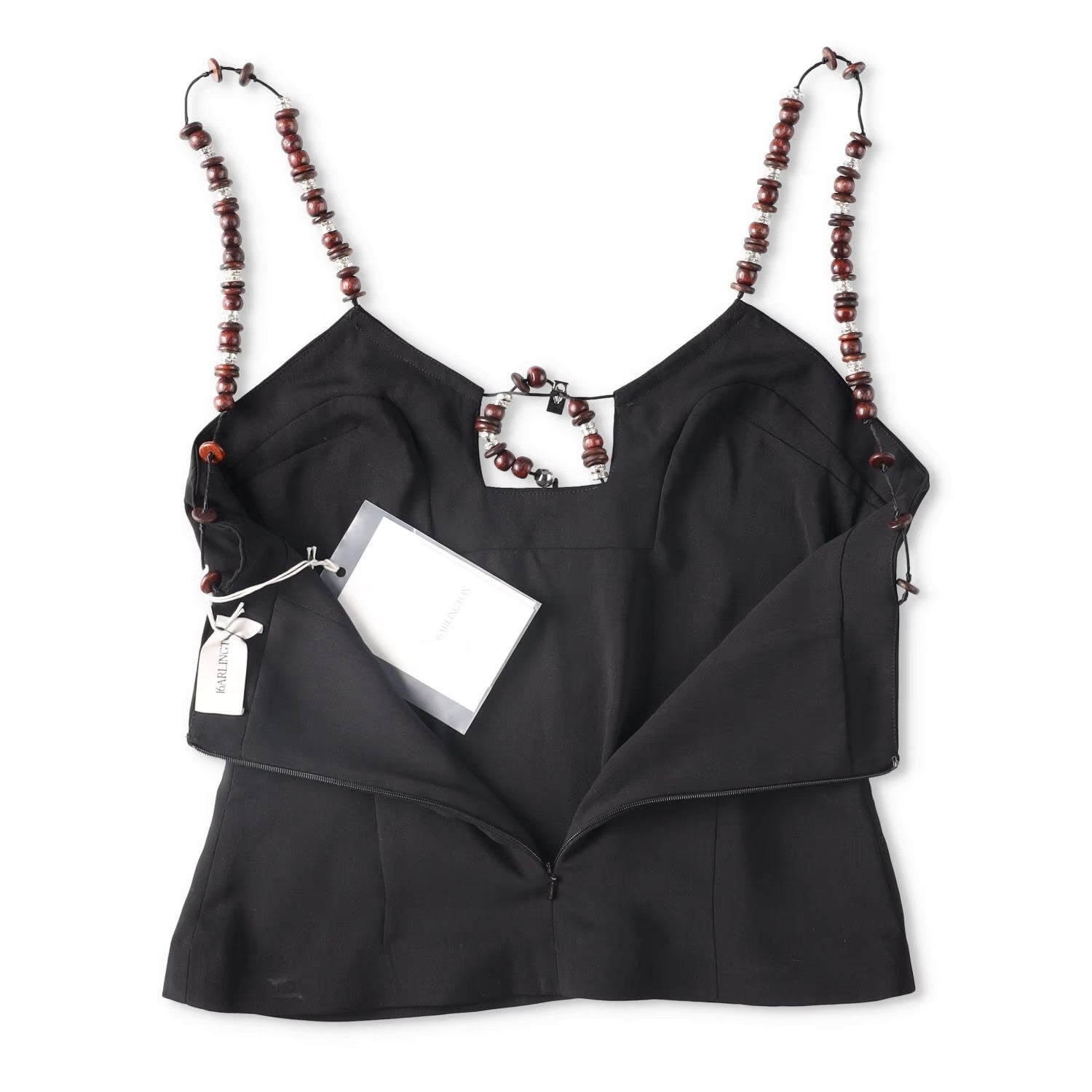 16ARLINGTON Womens Solarte Strap Beads Cut Out Top Black Size 8 RRP 455 — View 9