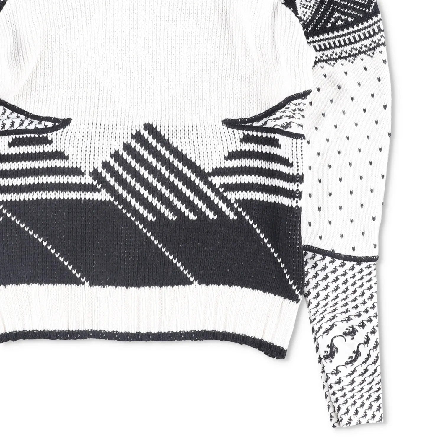 MARINE SERRE Womens Jumper Wool Grey White Black Knitted Crew Neck Size M RRP500 — View 4