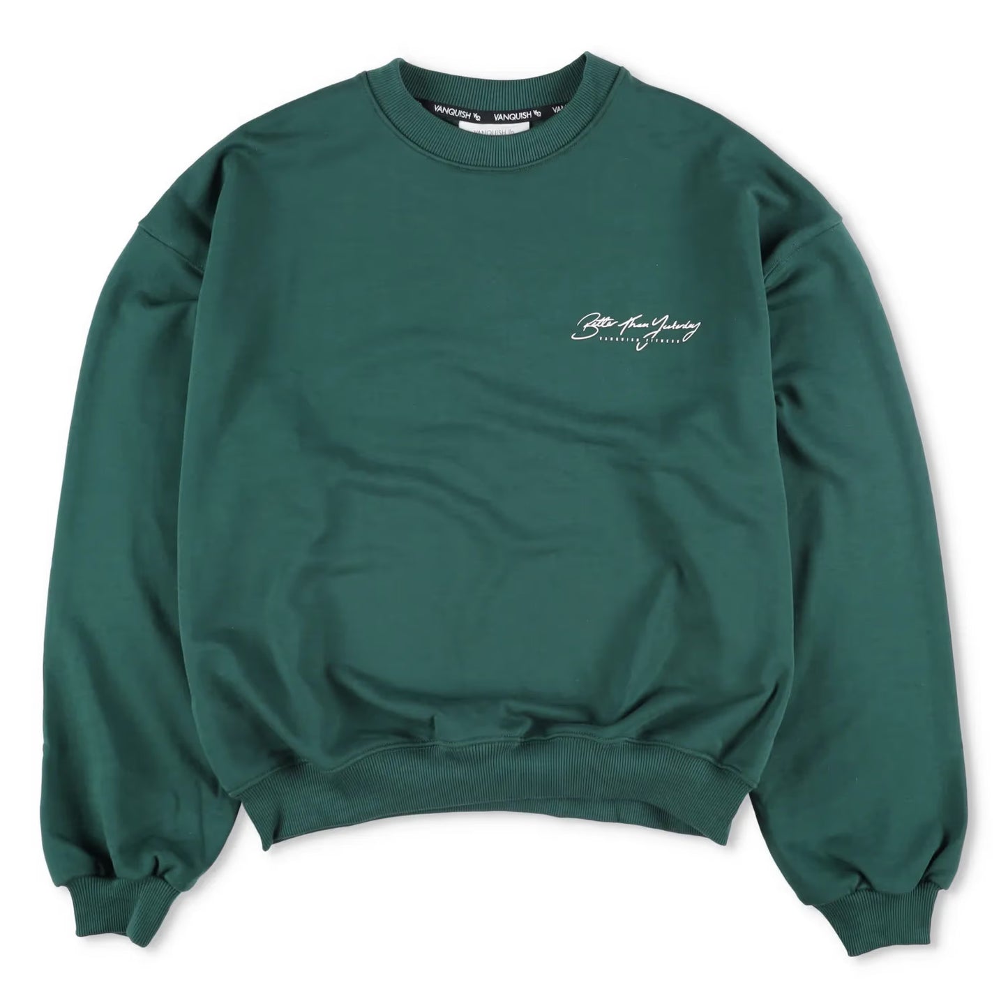 VANQUISH Mens Sweatshirt Crew Neck Long Sleeve Logo Pullover Green M RRP 150
