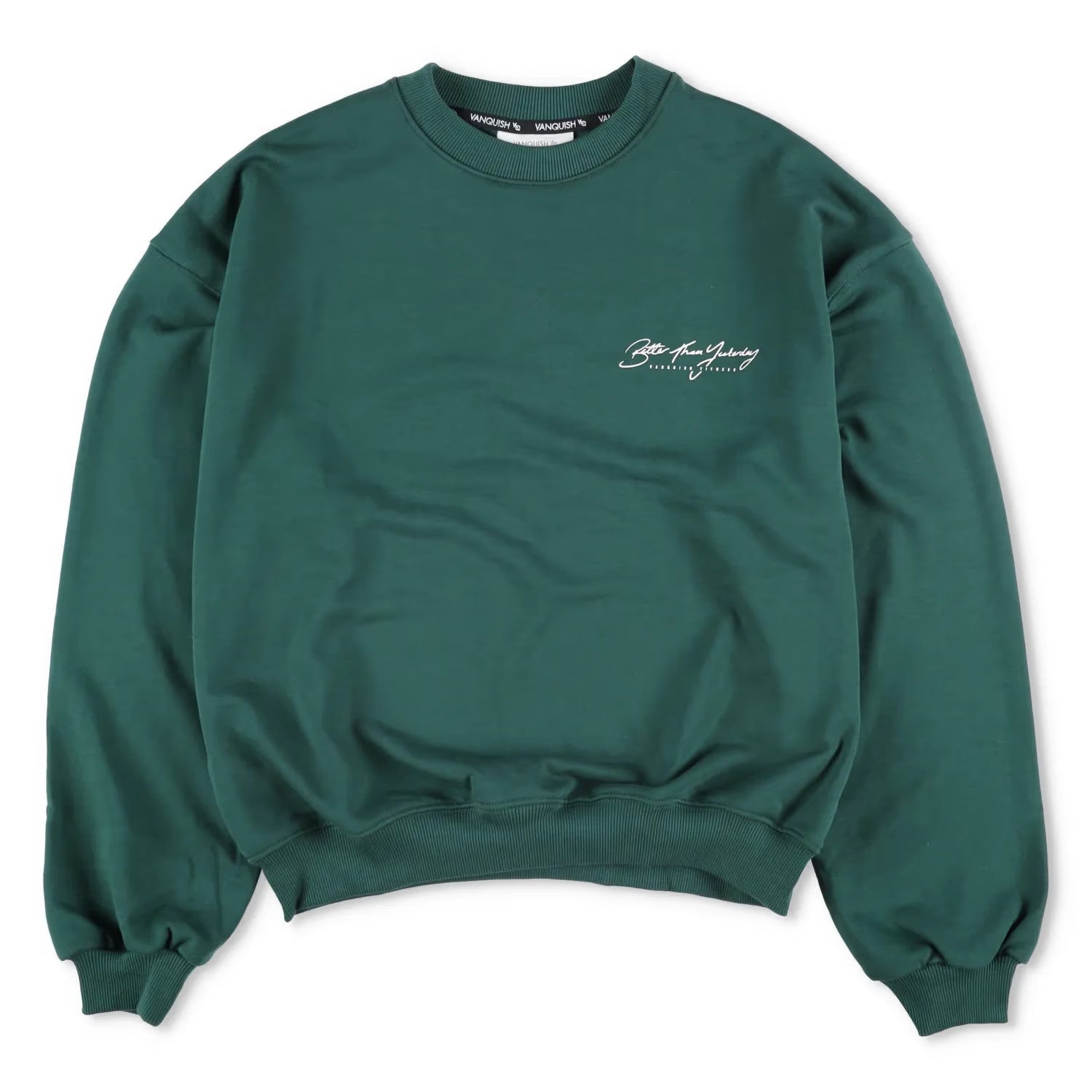 VANQUISH Mens Sweatshirt Crew Neck Long Sleeve Logo Pullover Green M RRP 150