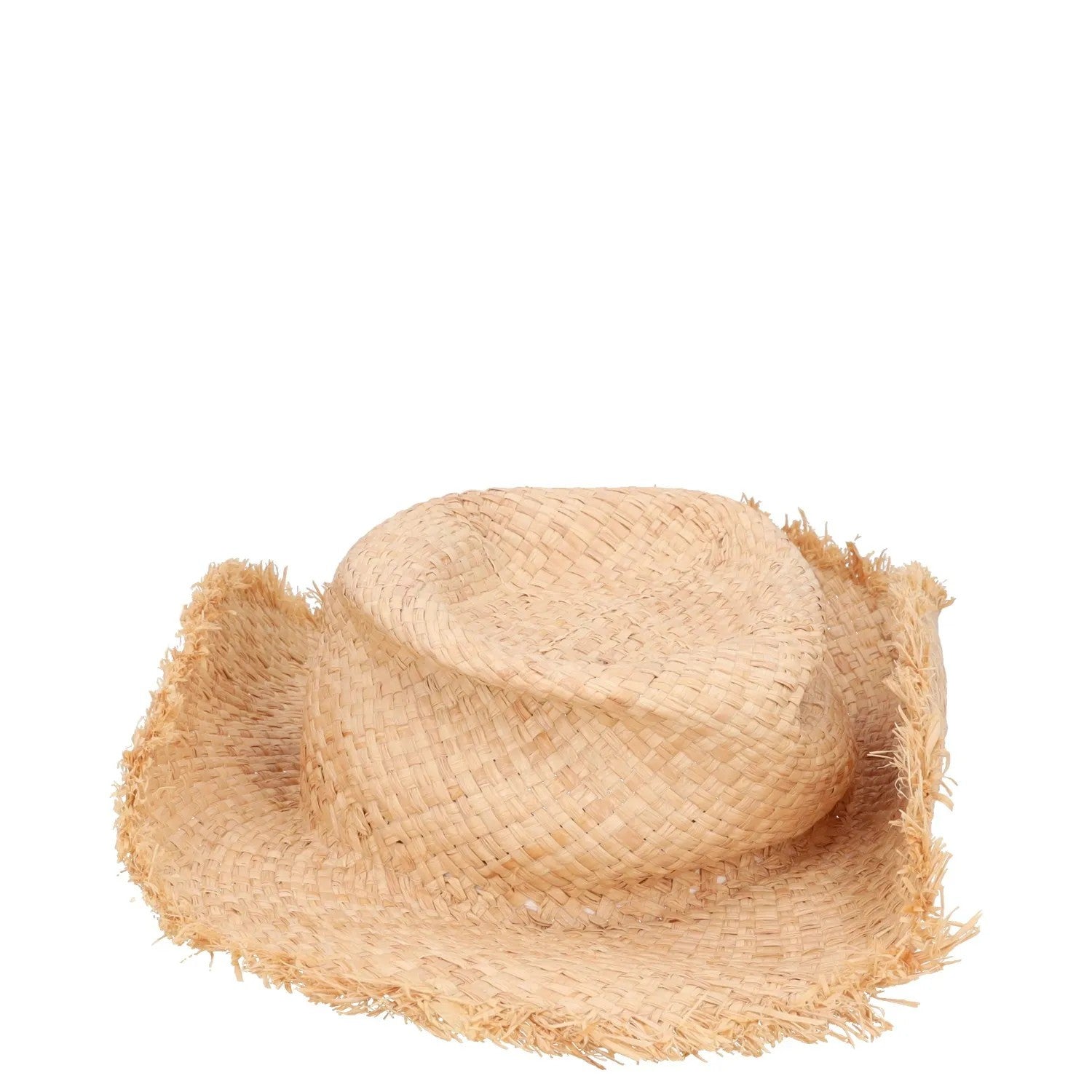 RUSLAN BAGINSKIY Womens Pearl Chain Frayed Fedora Hat Beige Neutrals M RRP 360 — View 5