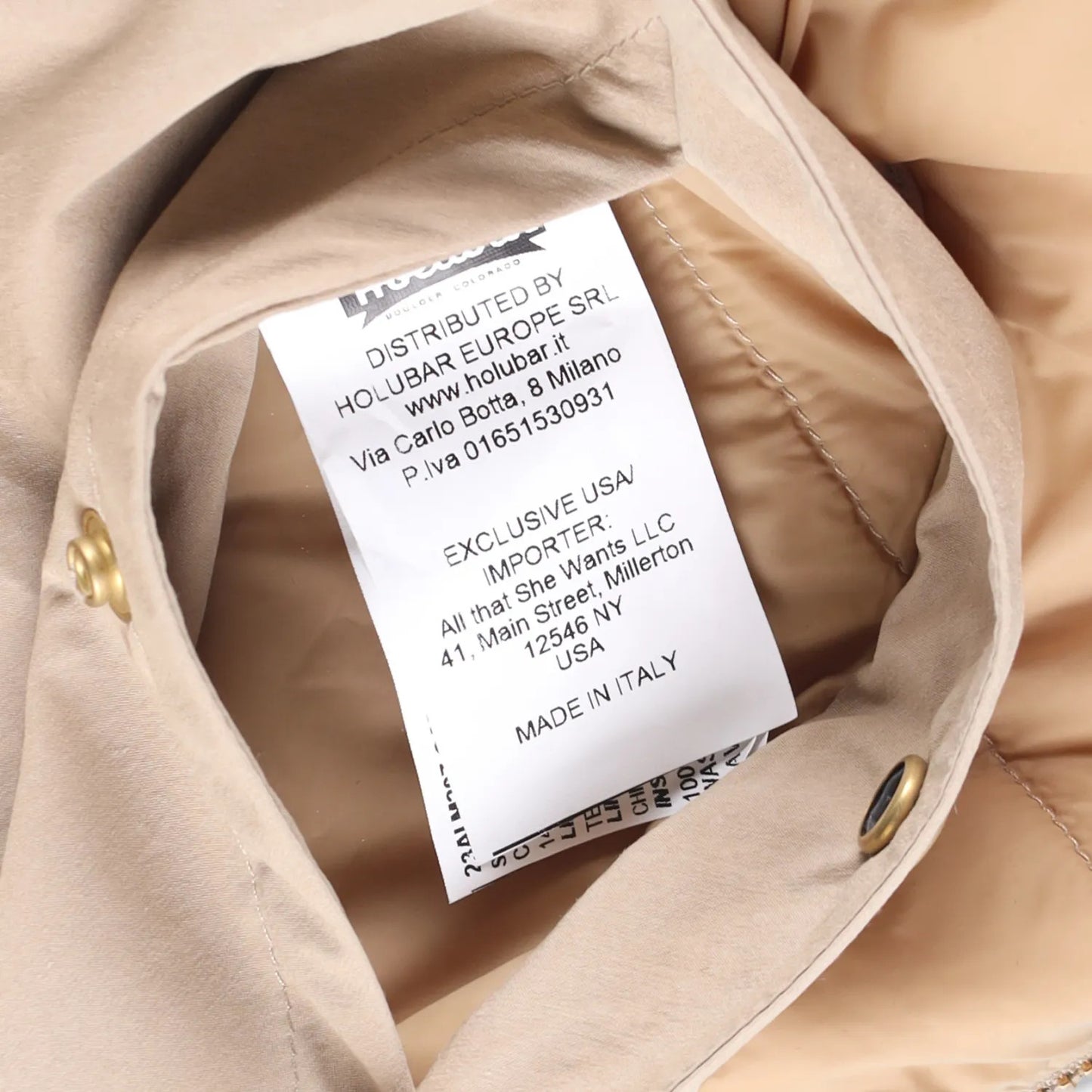 HOLUBAR Mens Coat Beige Red Snap Closure Stand Up Collar Pockets L - 4 RRP 500 — View 14
