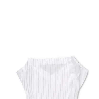 JIL SANDER Womens Dress Silk Blend Mini White Striped Sleeveless Size 38 RRP 350 — View 2