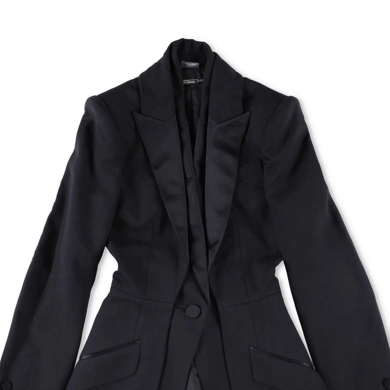 ALEXANDER MCQUEEN Womens Formal Blazer Black Cotton Blend Mid Length 38 RRP 700 — View 2