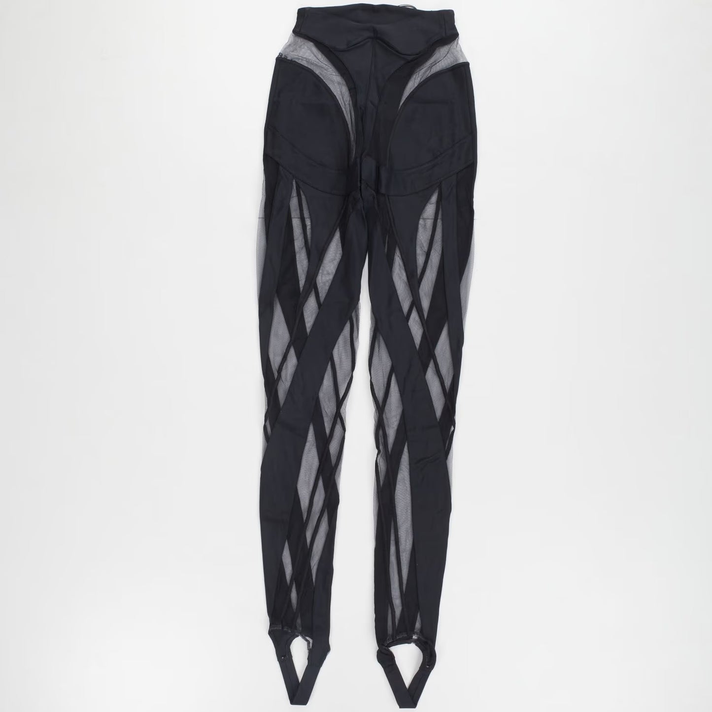 MUGLER Womens Black Sheer Lycra Tulle High Rise Leggings Size 34 RRP 460 — View 5