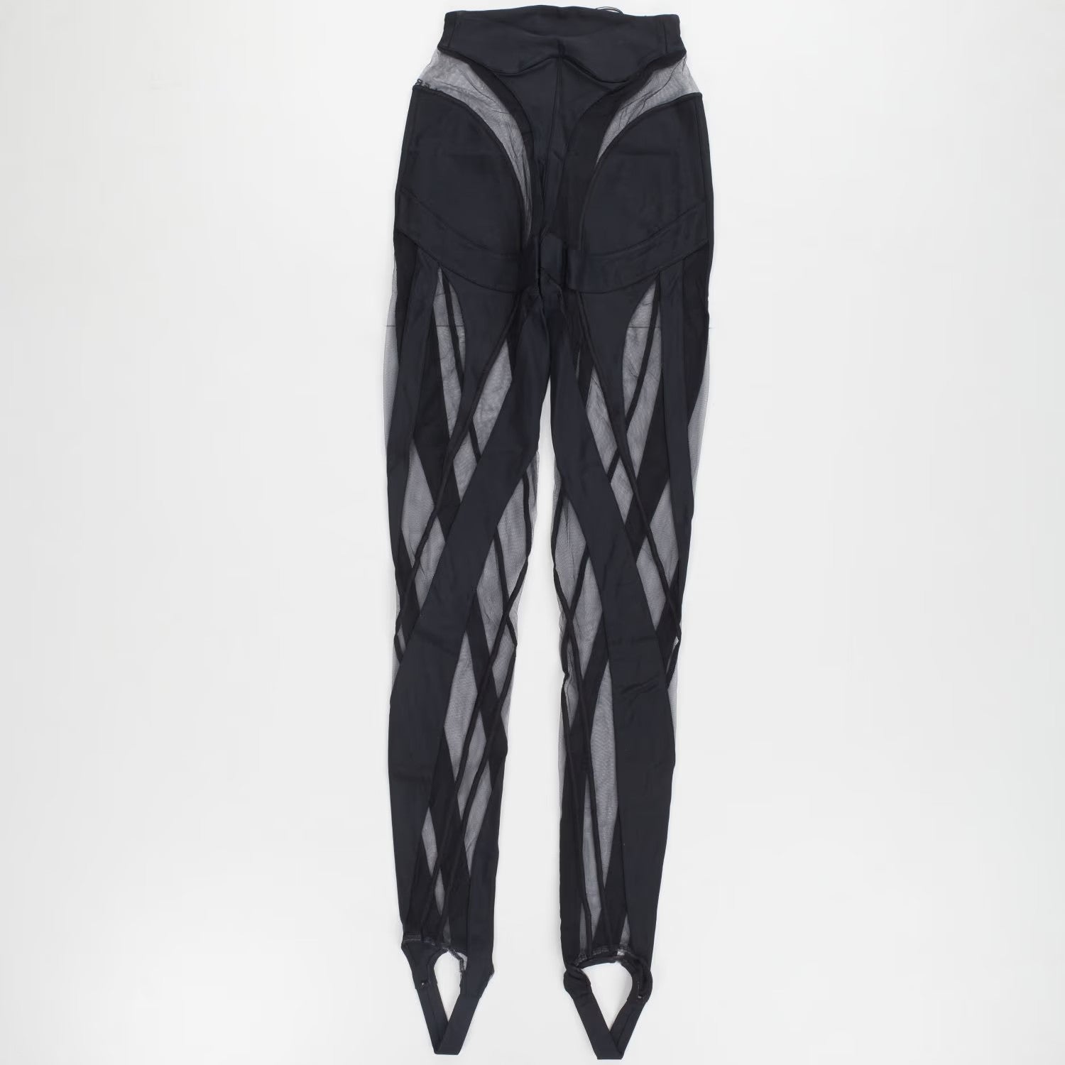 MUGLER Womens Black Sheer Lycra Tulle High Rise Leggings Size 34 RRP 460 — View 5