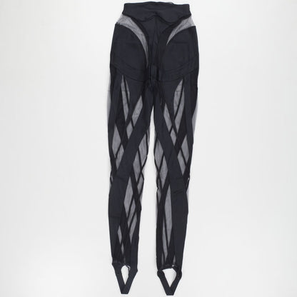 MUGLER Womens Black Sheer Lycra Tulle High Rise Leggings Size 34 RRP 460 — View 5