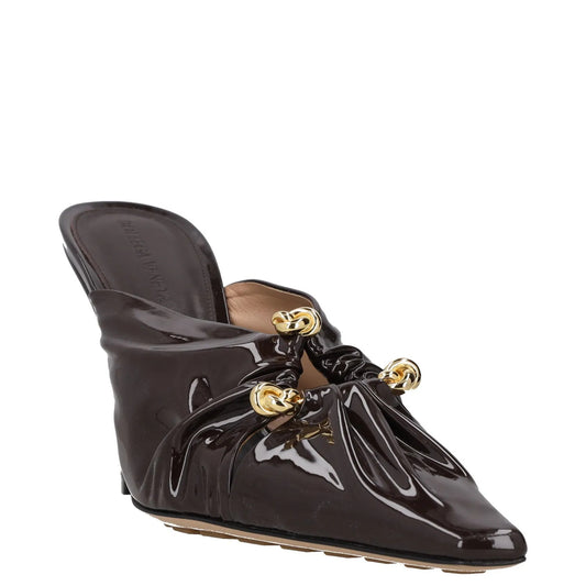 BOTTEGA VENETA Women High Heel Point Toe Mule Patent Leather Brown UK4.5 RRP1330 — View 2