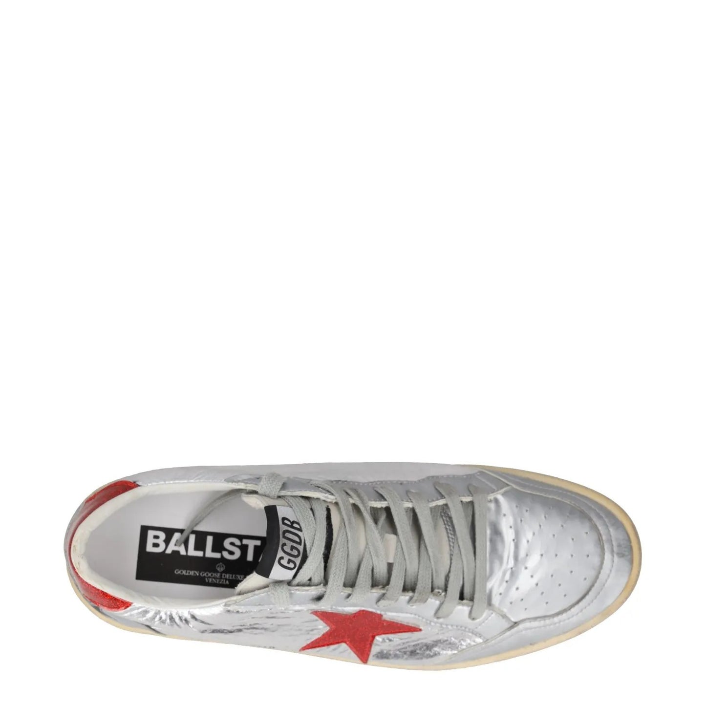 GOLDEN GOOSE Mens Trainers Silver Red Leather Low Top Lace Up UK 6 RRP 485 — View 7