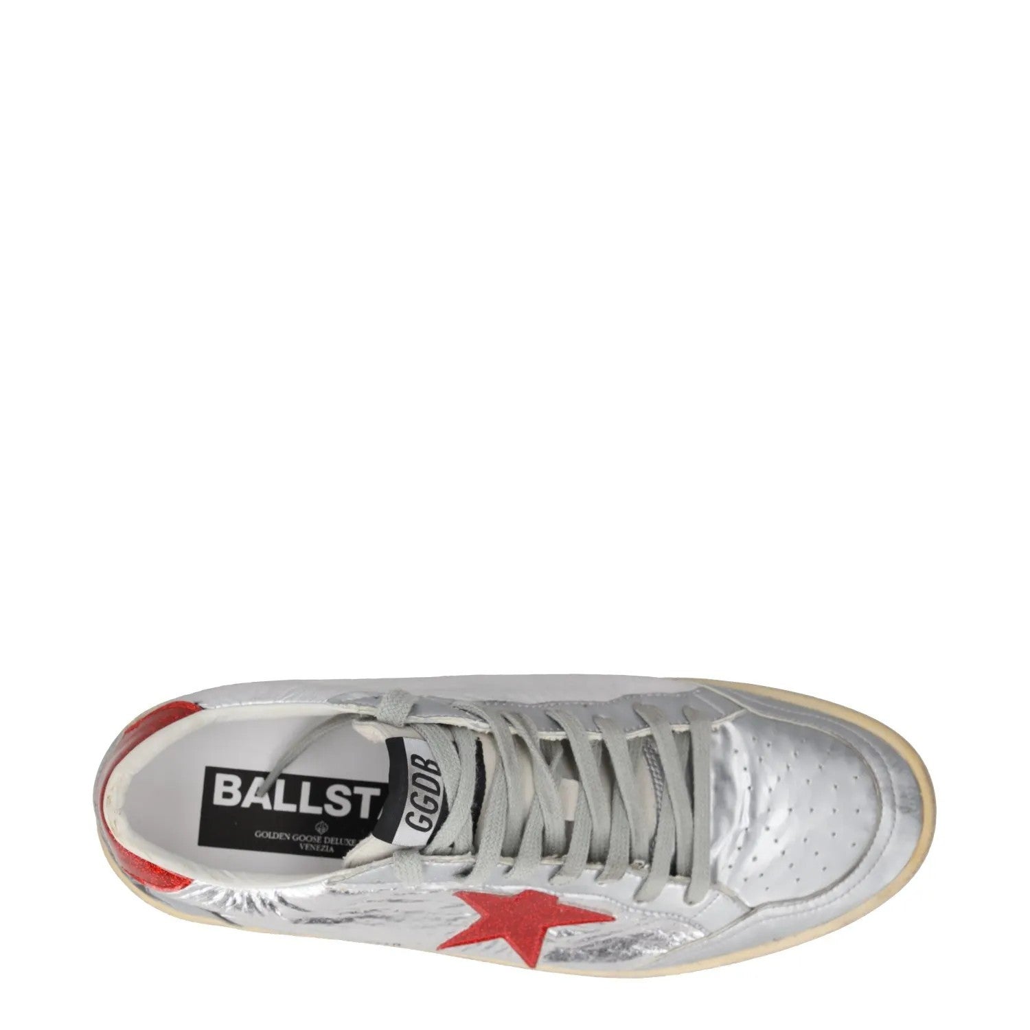 GOLDEN GOOSE Mens Trainers Silver Red Leather Low Top Lace Up UK 6 RRP 485 — View 7