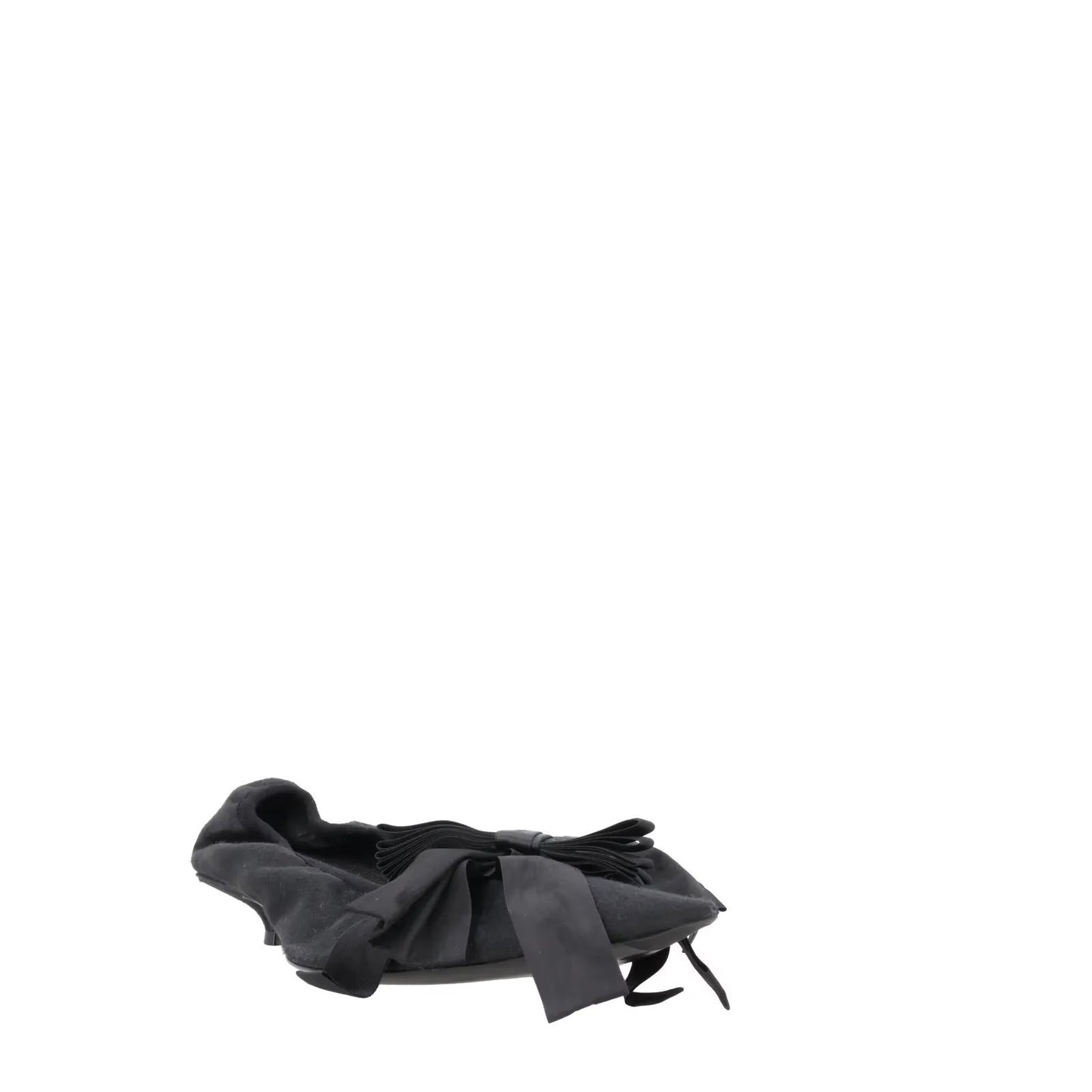 BALENCIAGA Womens Louis XV Pump 25 Black Leather Flats Satin Bow UK 7 RRP 682 — View 2