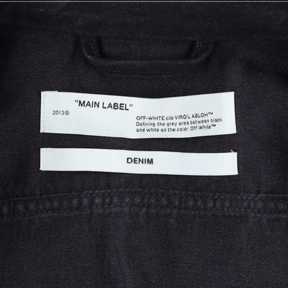 OFF-WHITE Womens Cropped Jacket Black Cotton Button Closure Size 38 RRP 850 — View 13