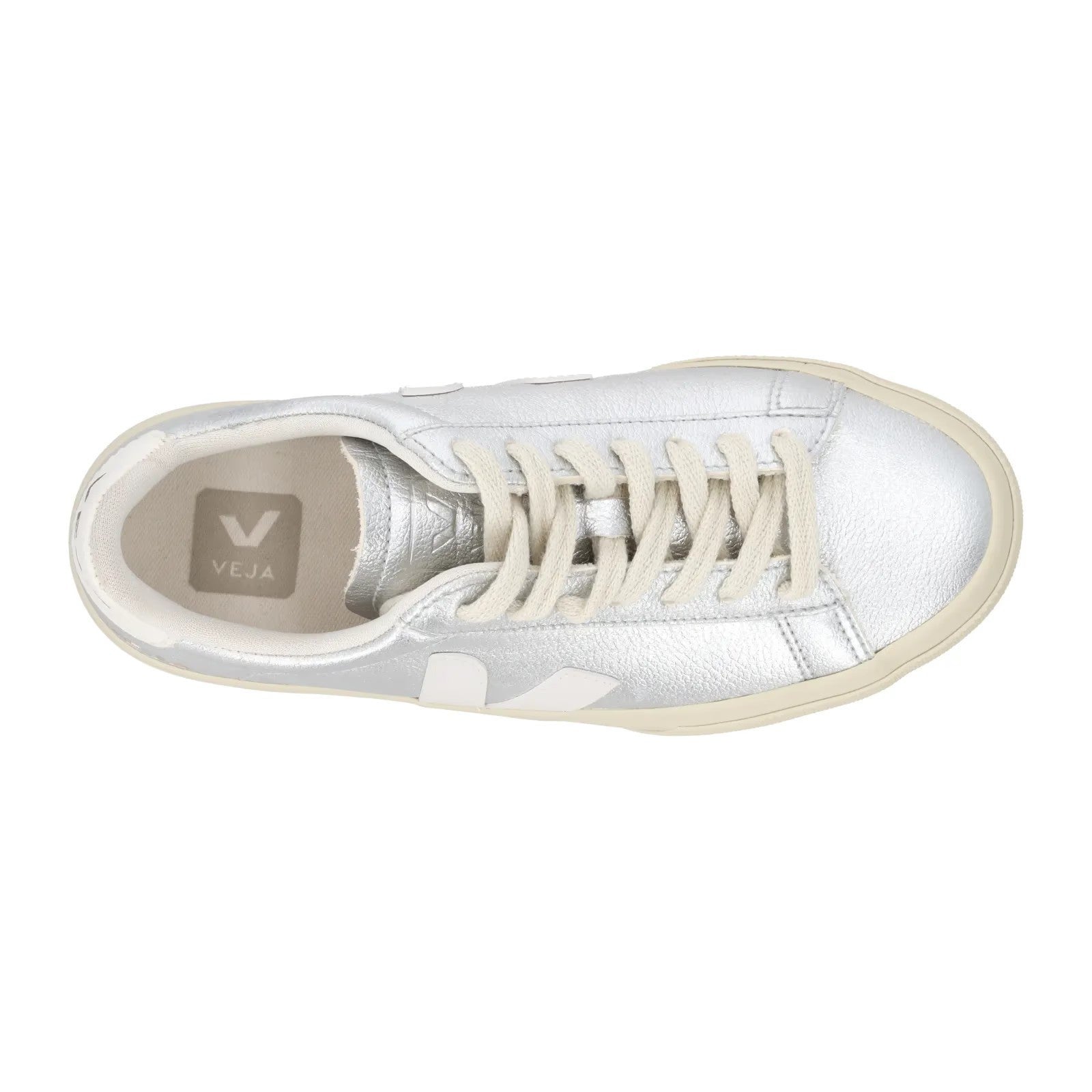 Veja Womens Campo Silver Metallic Sneakers Low Top Lace Up UK 10 RRP 119 — View 7