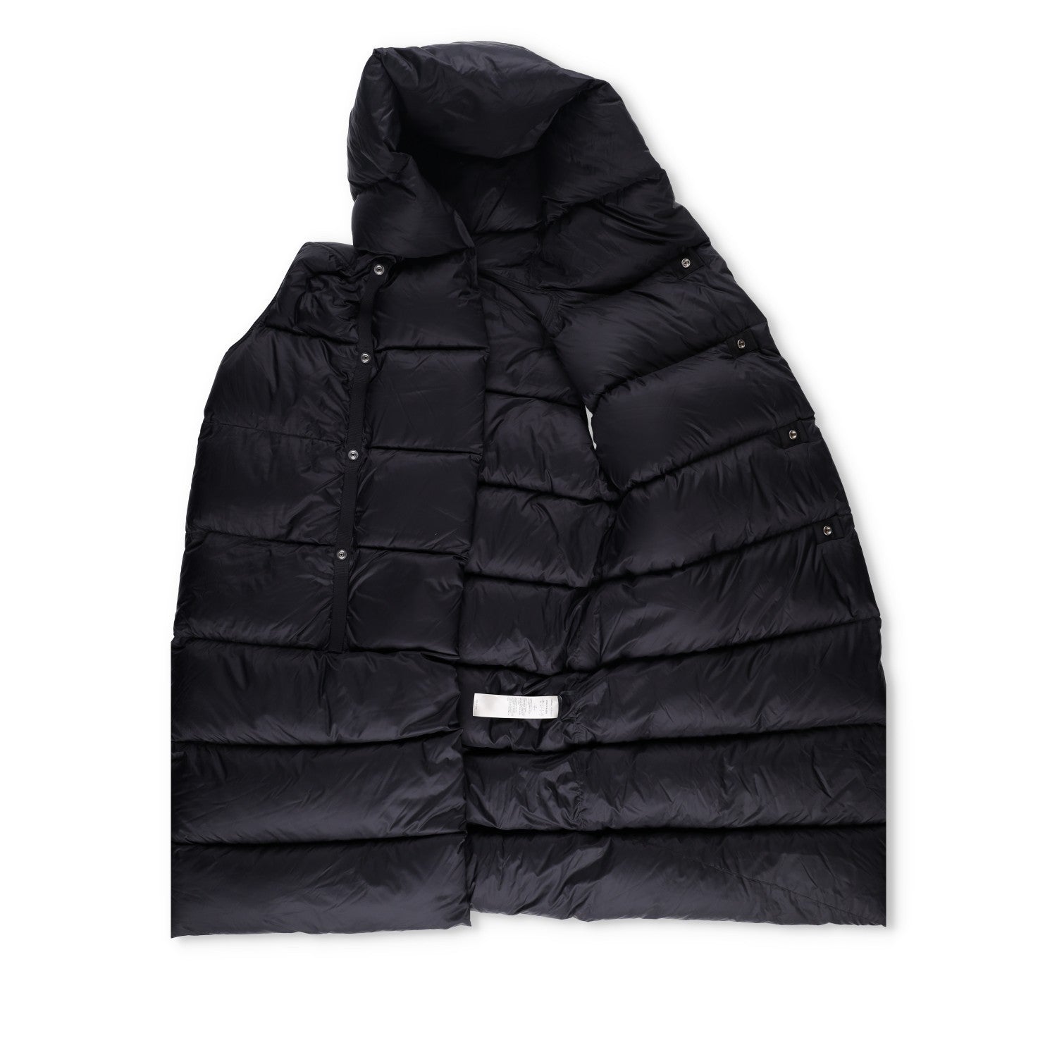 RICK OWENS Nylon Puffer Jacket Long Hooded Gilet Black Size EU 38 RRP1400 — View 7