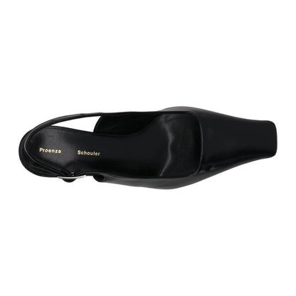PROENZA SCHOULER Womens Kitten Heel Strap Silver Buckle Leather Black UK7 RRP598 — View 7