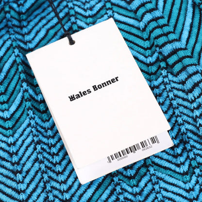 WALES BONNER Womens Palm Knit Midi Dress Blue Tie Chevron Sleeveless M RRP 585 — View 5