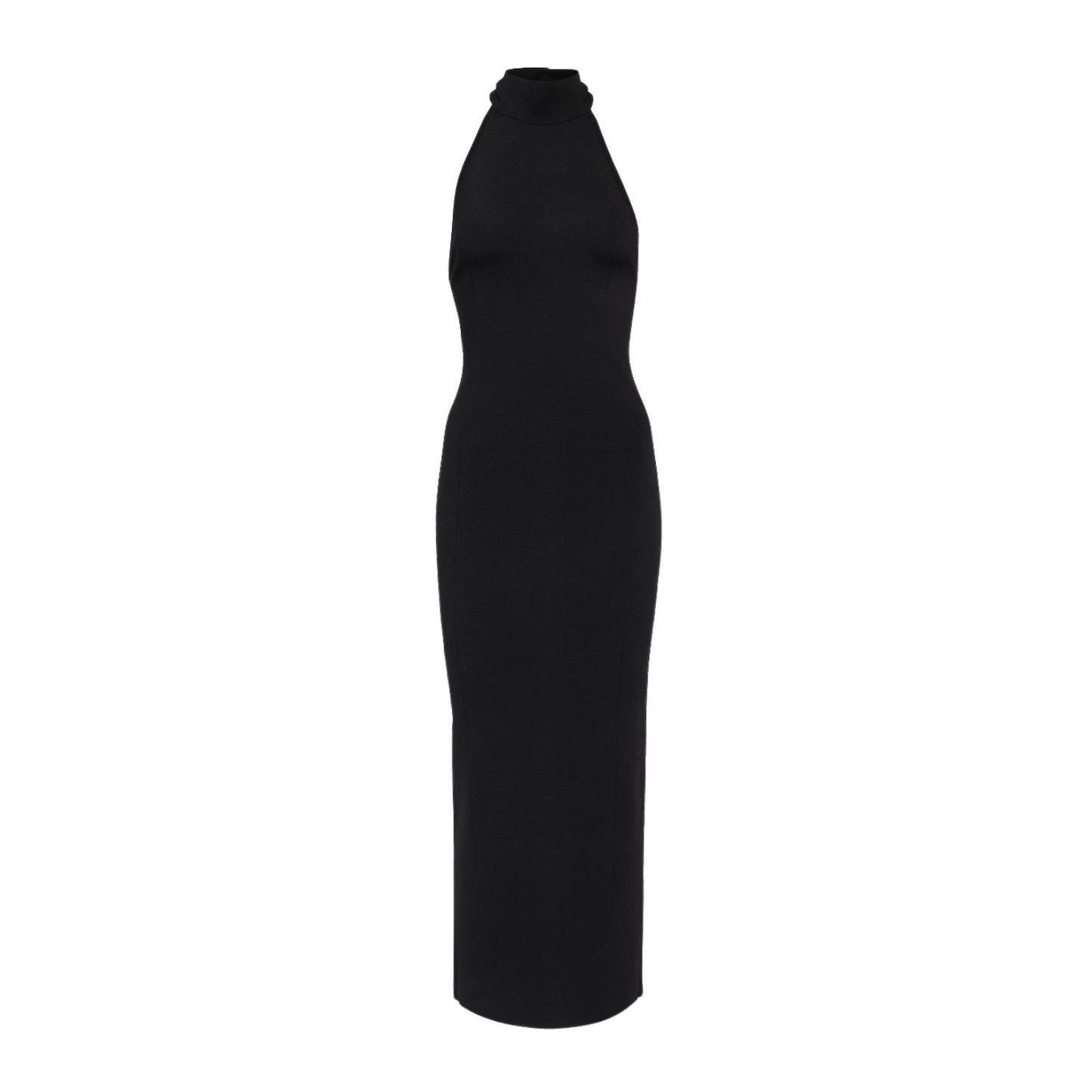 KHAITE Womens Suzanne High Neck Sleeveless Knit Midi Dress Black Small RRP 1850