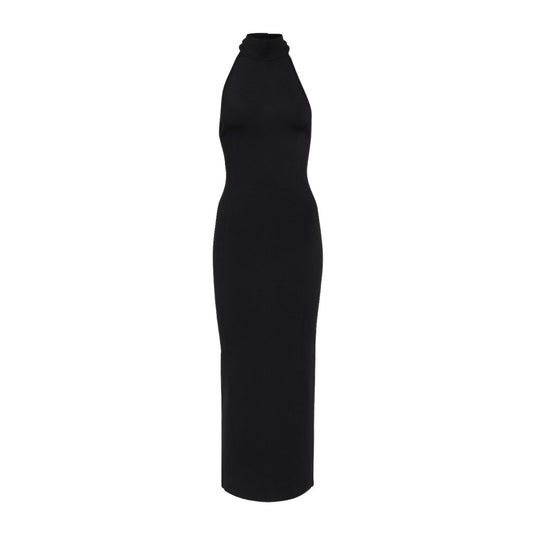 KHAITE Womens Suzanne High Neck Sleeveless Knit Midi Dress Black Small RRP 1850
