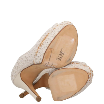 BLUMARINE Womens Platform Heels Beige Cut Out Peep Toe Stiletto UK 4 RRP 150 — View 8