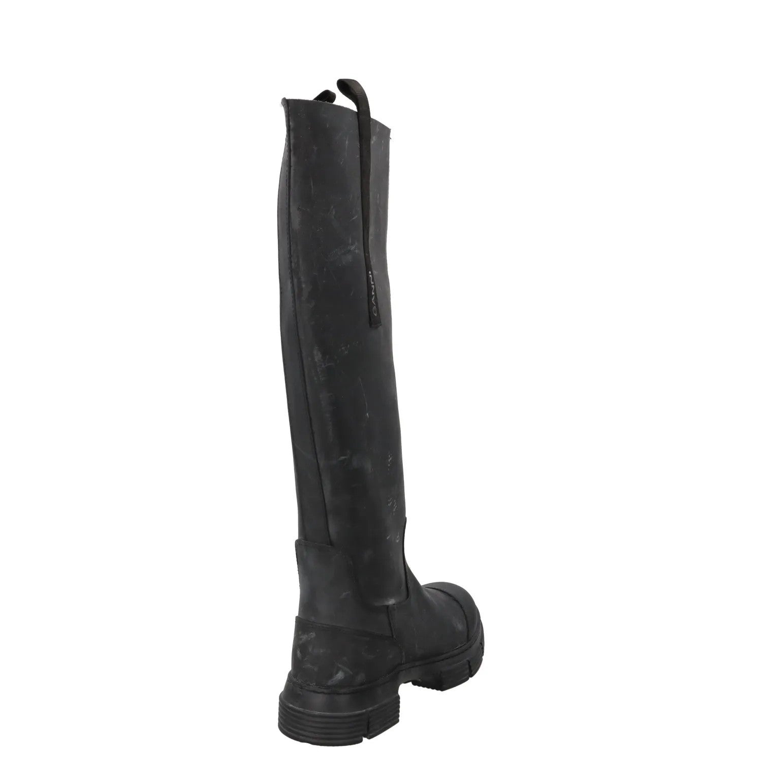 GANNI Womens Round Toe Knee High Boots Leather Rubber Toecap Black UK 5 RRP 445 — View 6