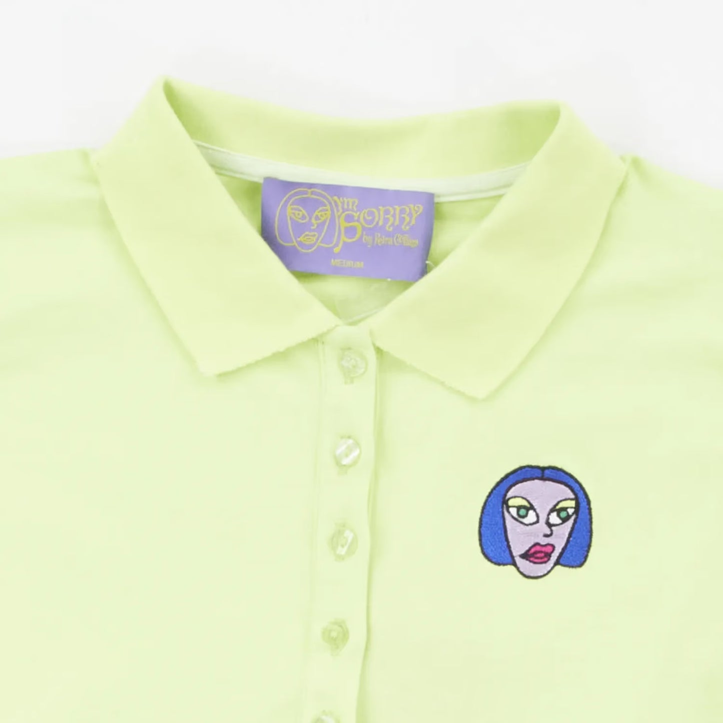 I'm Sorry by Petra Collins SSENSE Exclusive Shrunken Polo Lime Size M RRP 100 — View 2